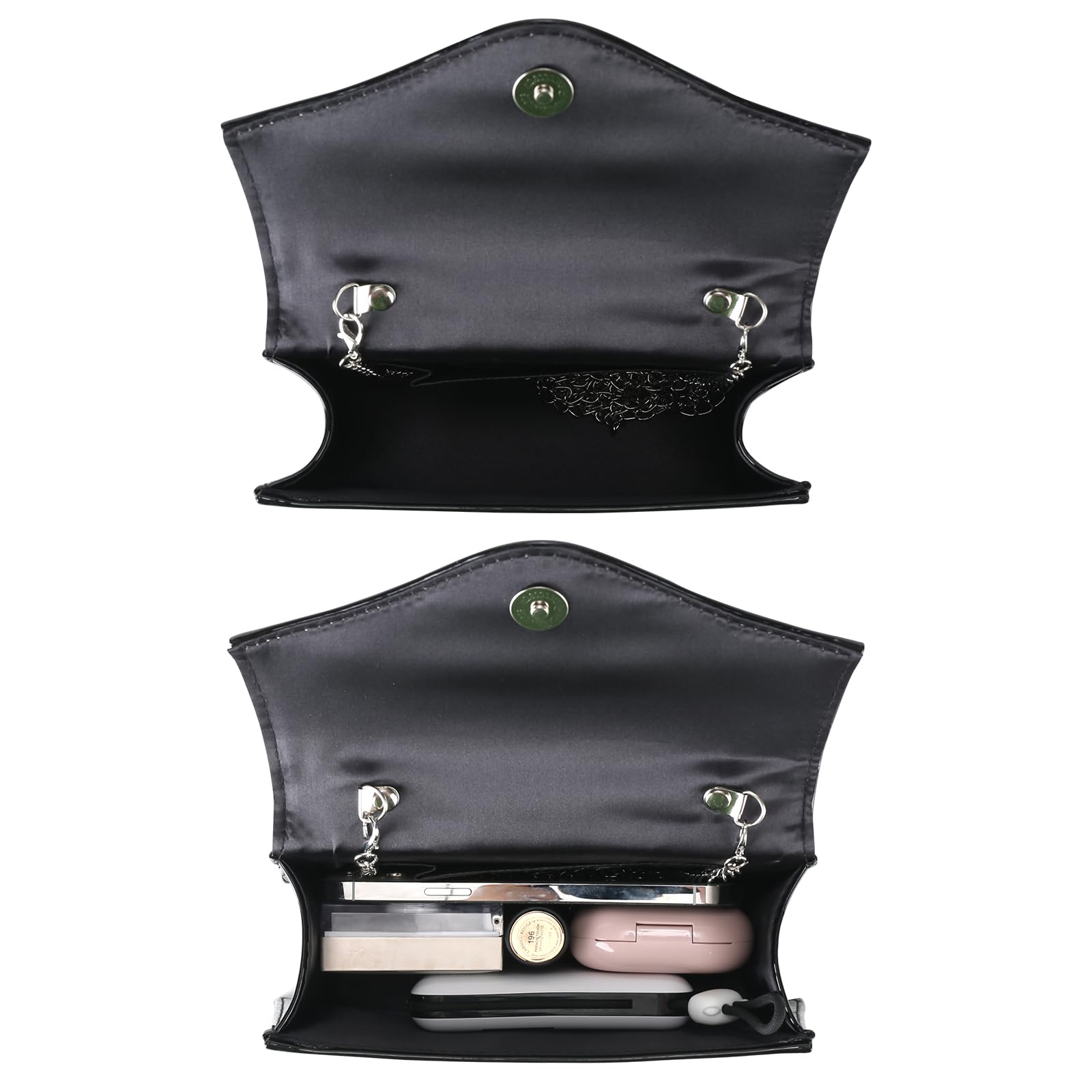 Women's Evening Bag Bridal Party Clutch Purses Cocktail Prom Handbags with Patent Leather