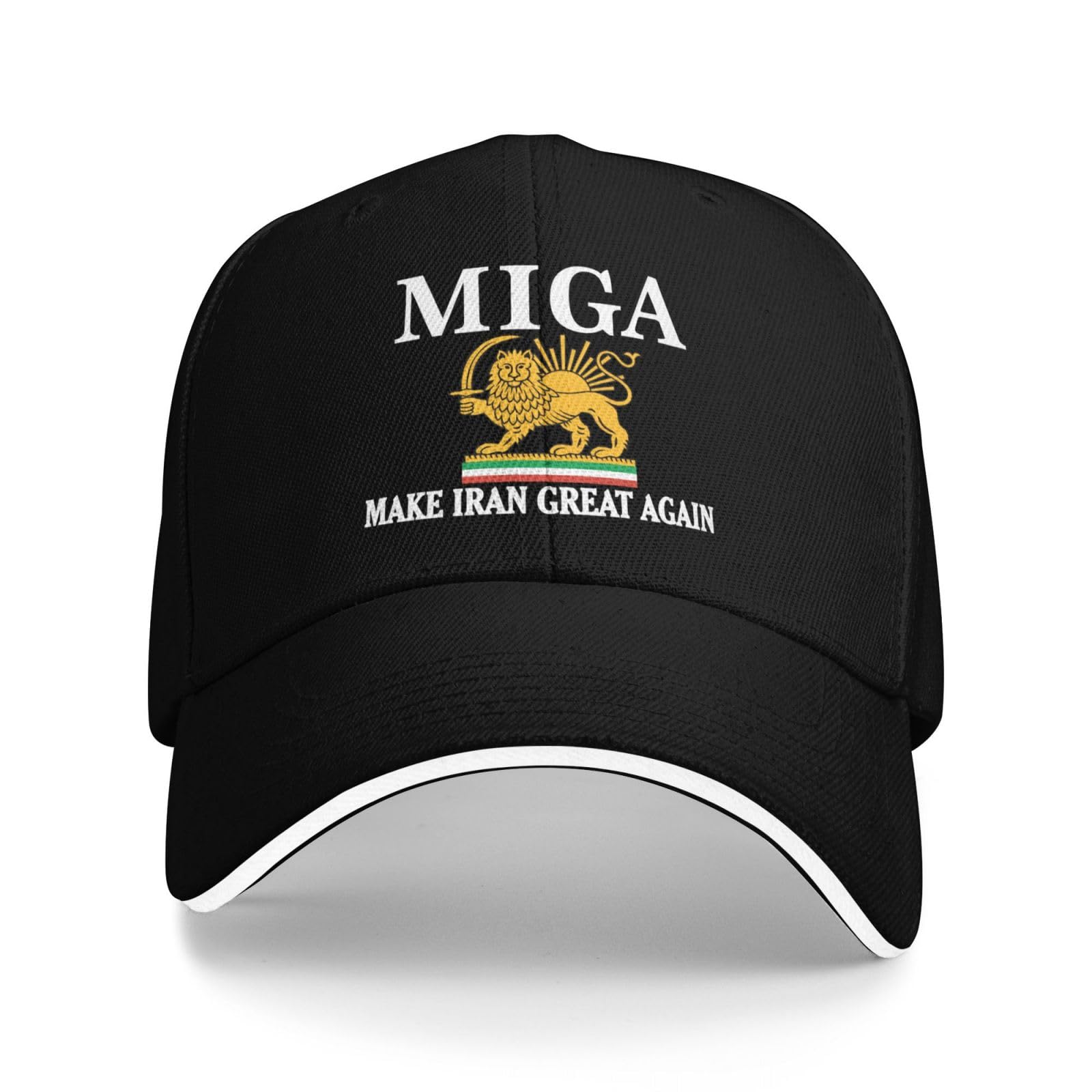 Hlbsdm Unisex Black Make Iran Great Again Hat Old Iran Persian Flag Lion And Sun Hat Cap For Men Women