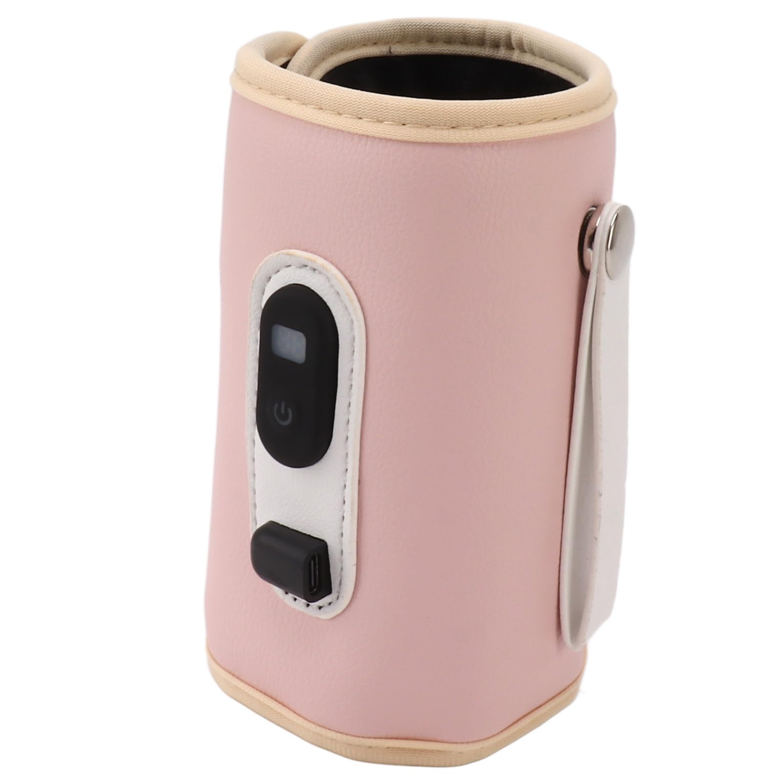 Baby Milk Bottle Warmer 5-Speed USB Portable Heat Keeper for Breastmilk Water Travel Friendly Newborns (Pink)