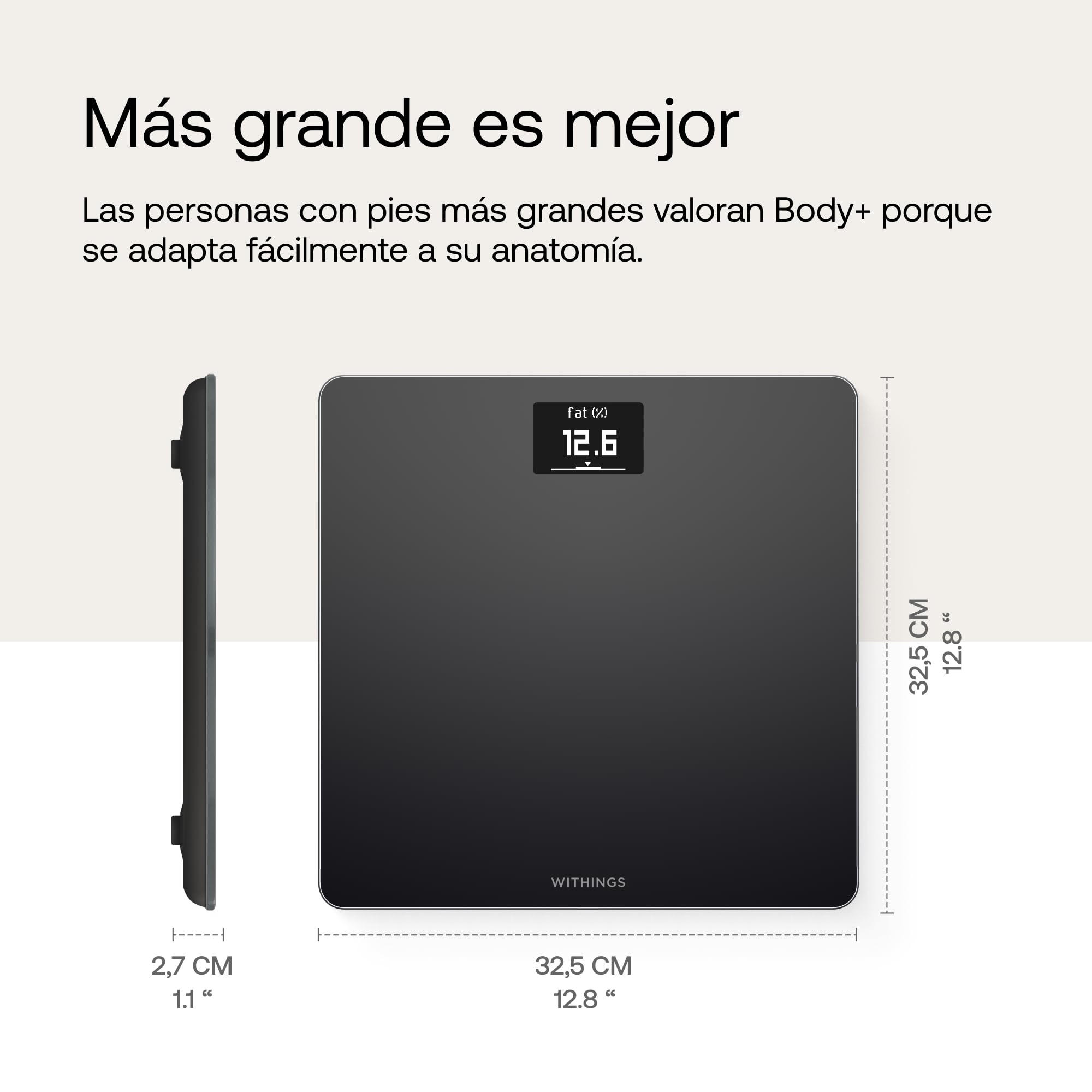 Withings Body Báscula inteligente con conexión Wi-Fi y seguimiento del IMC, báscula digital de baño con sincronización con la aplicación móvil por Bluetooth o Wi-Fi