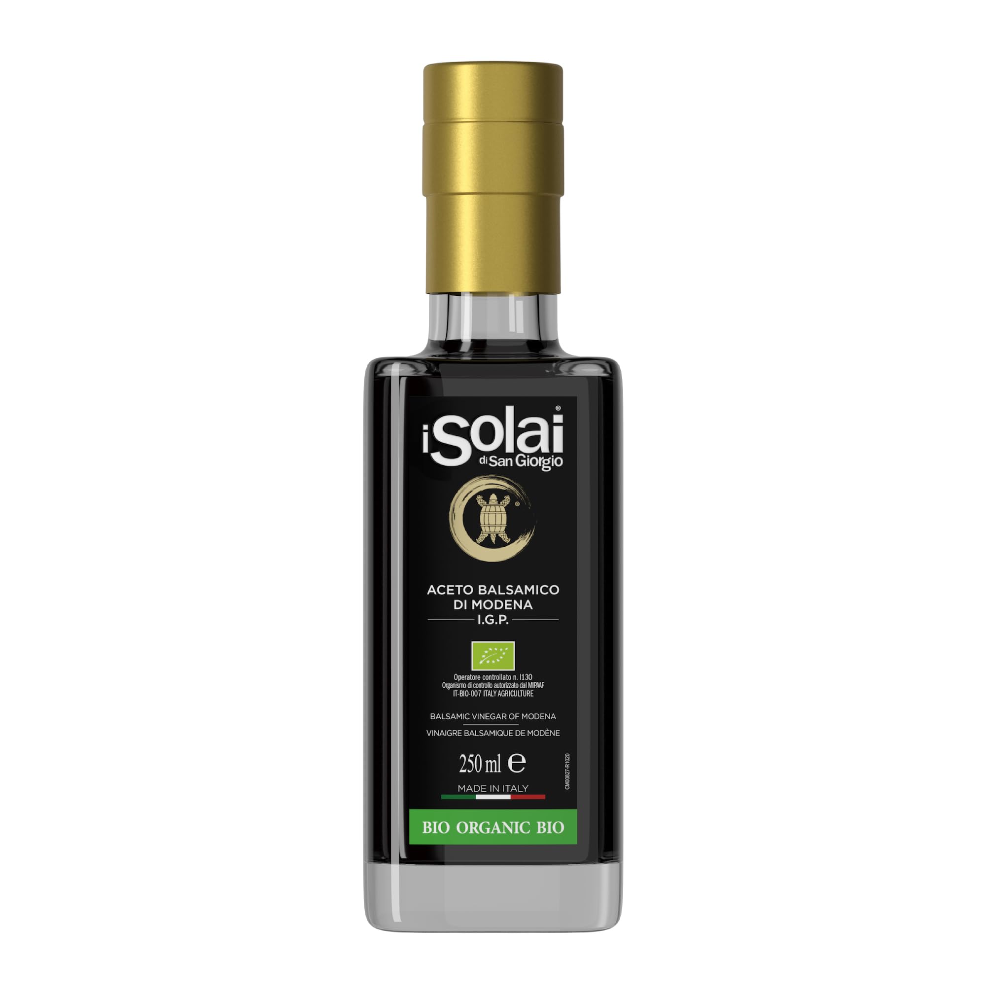 I Solai Di San Giorgio, Vinagre Balsámico de Módena I.G.P. Biológico, de Alta Densidad, Elaborado con Uvas 100% Italianas Ecológicas, Ideal para Acompañar Carnes Rojas, Quesos, 250 ml.