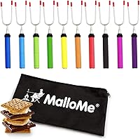Vista 10 de MalloMe Smores Sticks para hoguera – Kit giratorio de 34 pulgadas para asar malvaviscos al aire libre – Accesorios para fogata – Pinchos Smore