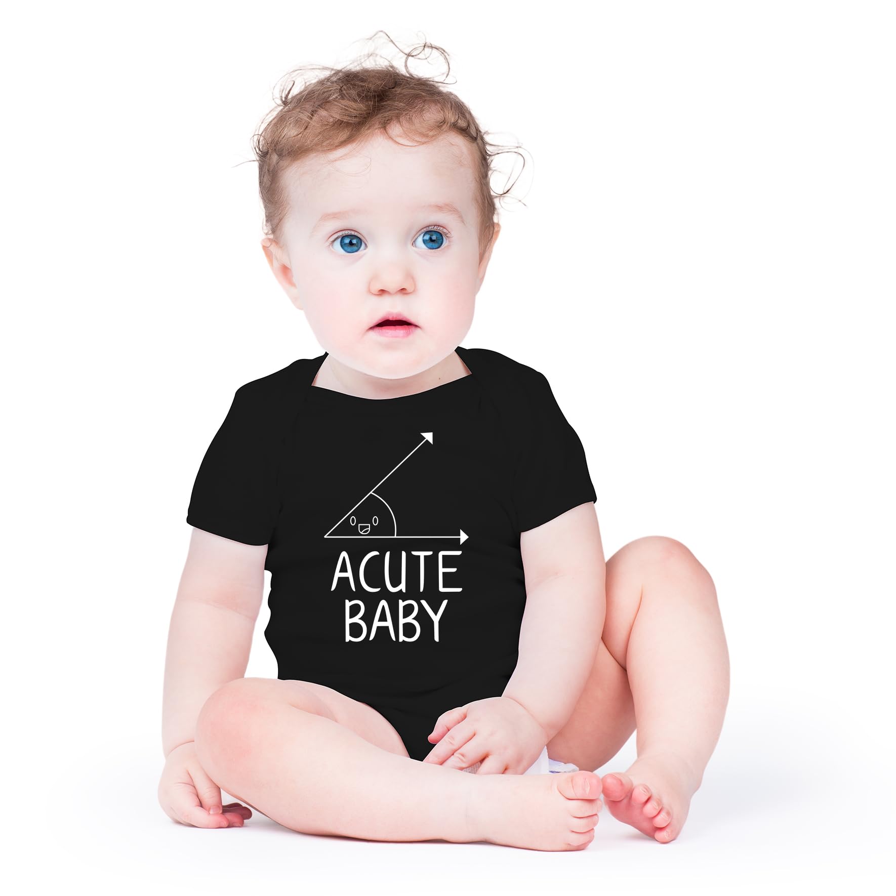 AW Fashions Acute Baby Baby Bodysuit Cute Newborn Announcement Outfit, Perfect for Baby Showers Gril Boy (6 Months, Black)