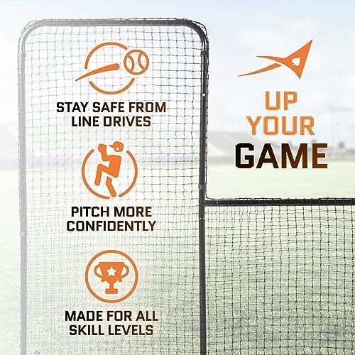 image for ACELETIQS L Screen Baseball Pitching Net for Batting Cage | Pitching S
