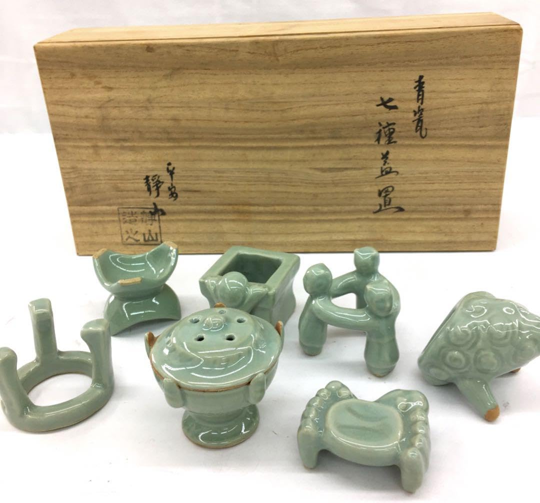 蓋置　茶道具　桐箱付き 茶道具 蓋置 蓋置 竹 立鼓 黒田正玄 桐箱 : 新古茶道具 さかい