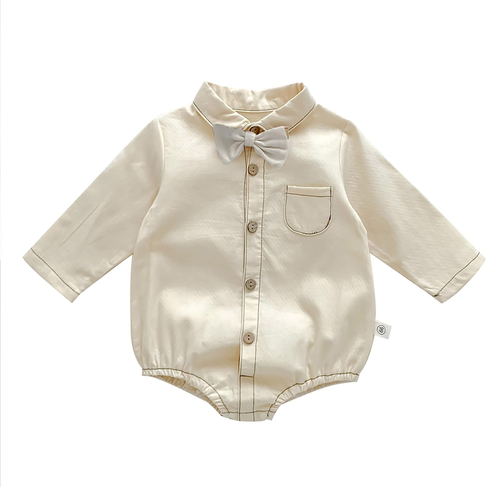 Body Chemise Bébé Garçon - Combinaison Manches Courtes Blanc Cérémonie Baptême Mariage - 3 à 24 Mois - 5