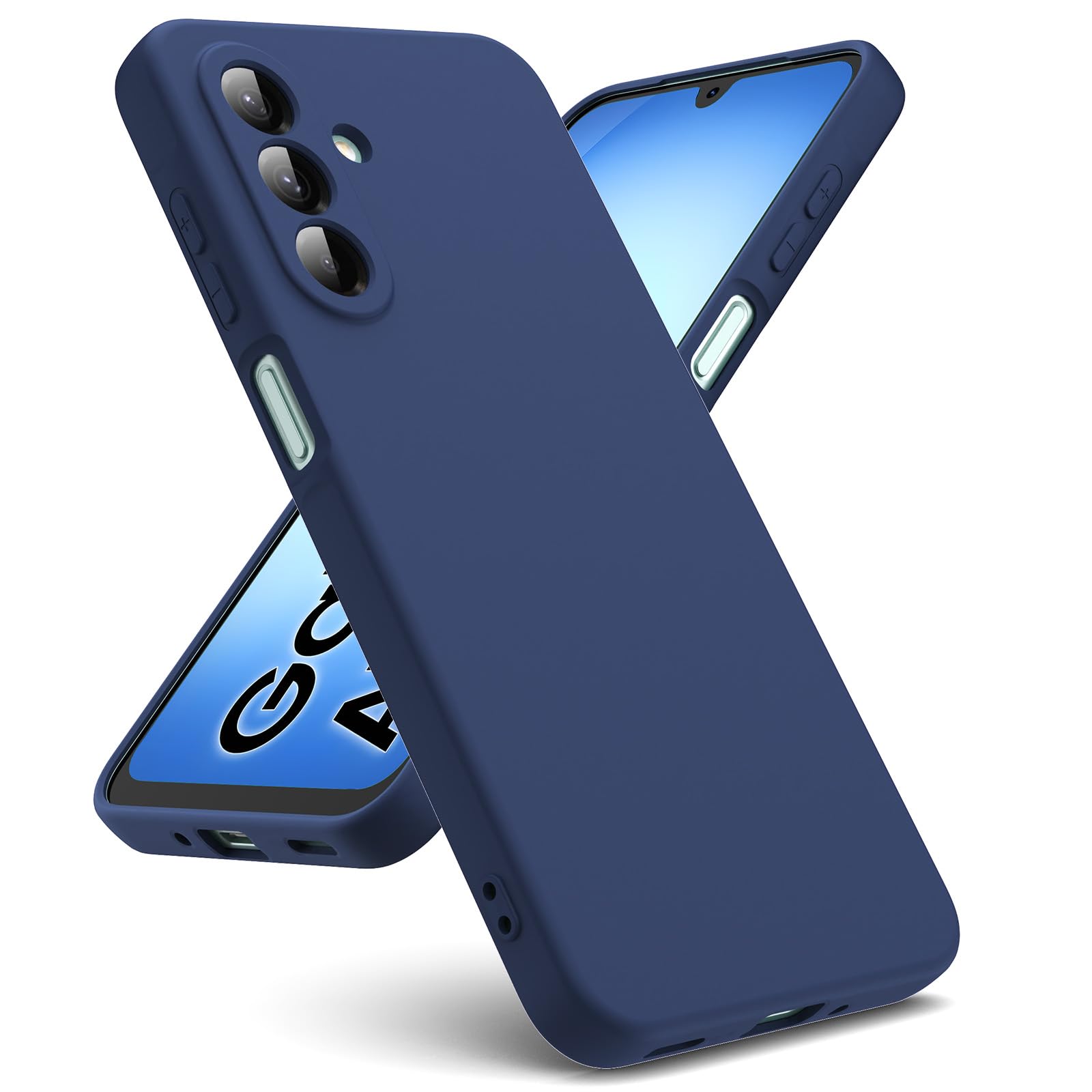 Oududianzi - Cover per Samsung Galaxy A17 4G / 5G, Custodia Silicone Liquido, Interno in Microfibra Morbida, Protezione Antiurto Resistente - Blu Notte
