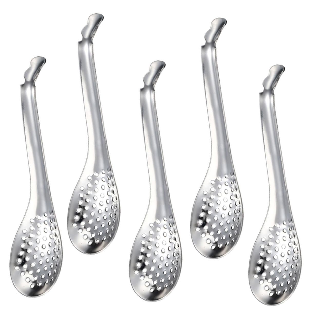 KICHOUSE 5pcs Stainless Steel Spoons Fine Mesh Kitchen Colander Strainer for Bars Home