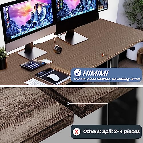 Image of Himimi Height-Adjustable Electric Desk, 110 x 60 cm, 73-113 cm, Brown, Standing /Sitting, Ergonomic, Gaming