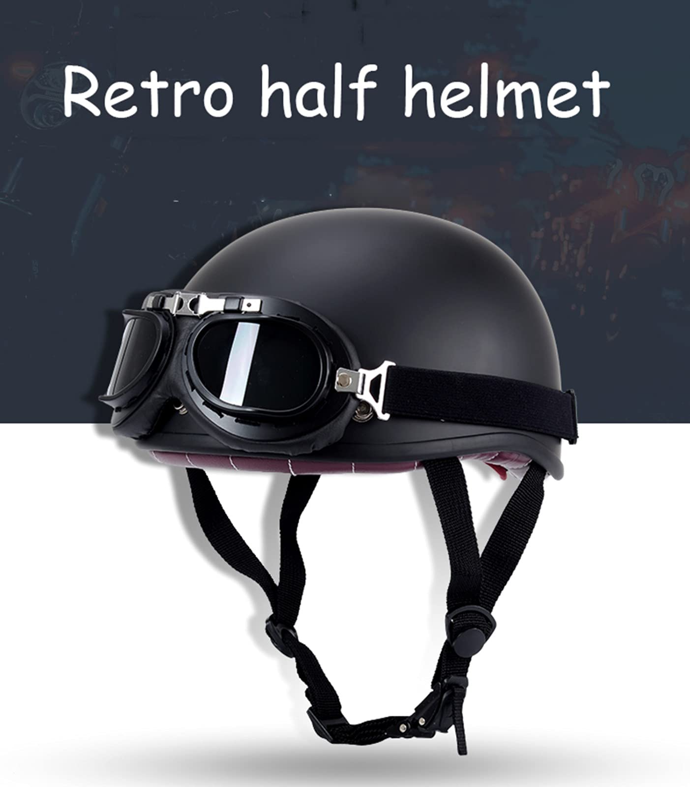 Half Cover Helm Motorhelm Comfortabele Snelsluiting Helm Duurzaam Fit Volwassen Man Vrouw Commuter Cruiser Chopper - DOT/ECE gecertificeerd 2,ONE SIZE(55-62CM