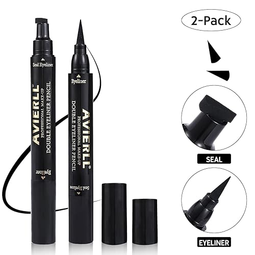 Miniatura 5 de Sello delineador de ojos con alas, 2 bolígrafos, resistente al agua, de larga duración, delineador de ojos de gato natural, resistente a las