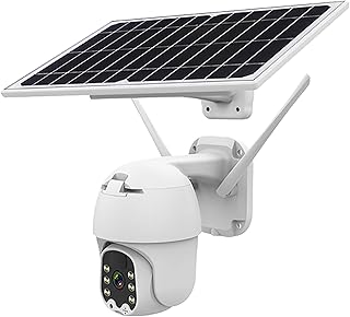 Câmera Wifi PTZ 1080P externa, Câmera de segurança IP PTZ com bateria alimentada por energia solar com visão noturna em cores, áudio bidirecional, detecção de movimento, para segurança doméstica