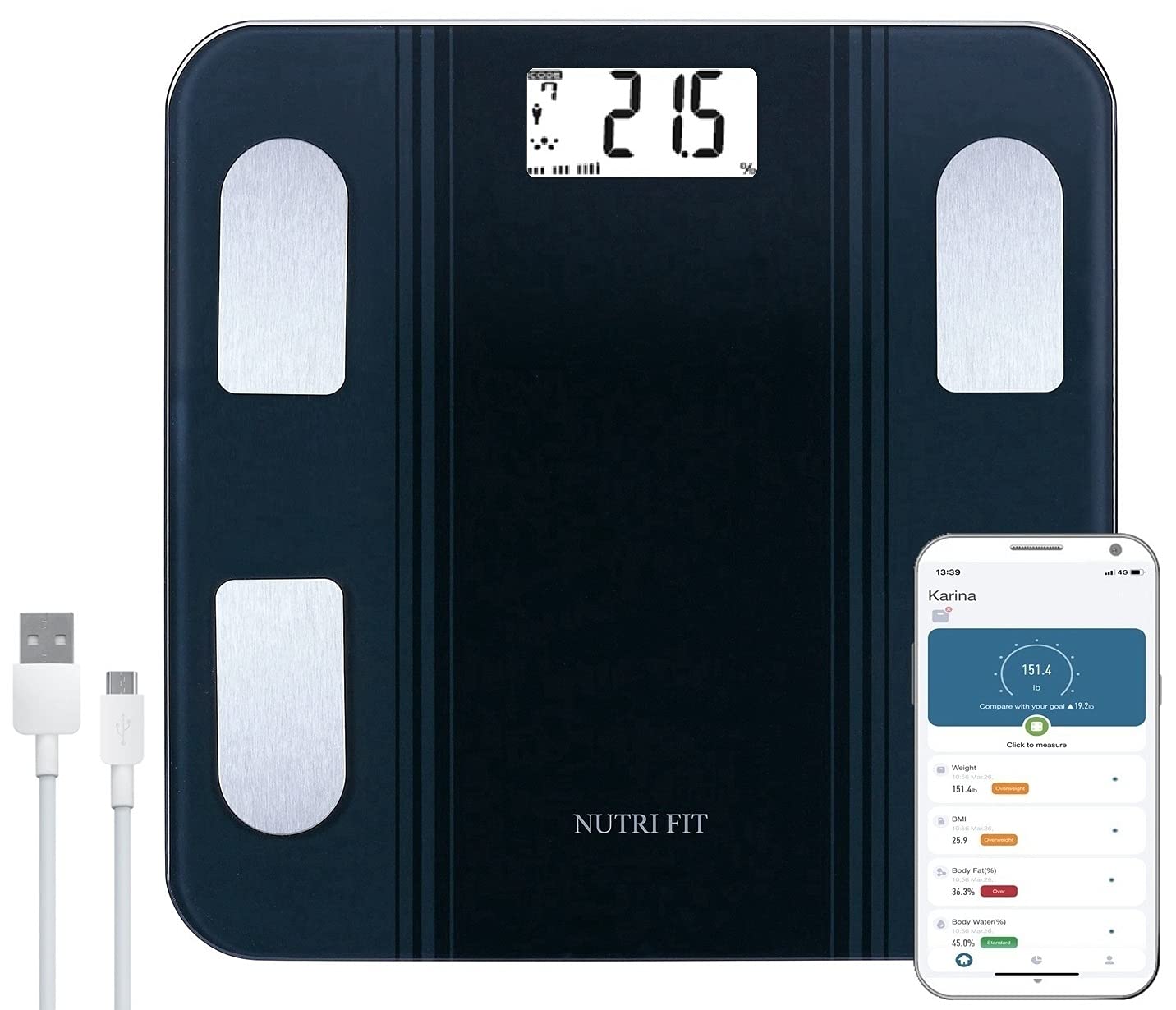 SENSSUN Bluetooth Body Fat Scale, Digital Body Weight Bathroom Scales