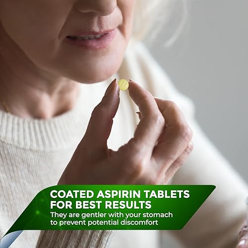 Miniatura 3 de Aspirina pura para bebés de dosis baja de 81 mg para adultos, 1,000 tabletas de aspirina con recubrimiento entérico para hombres y mujeres, alivio