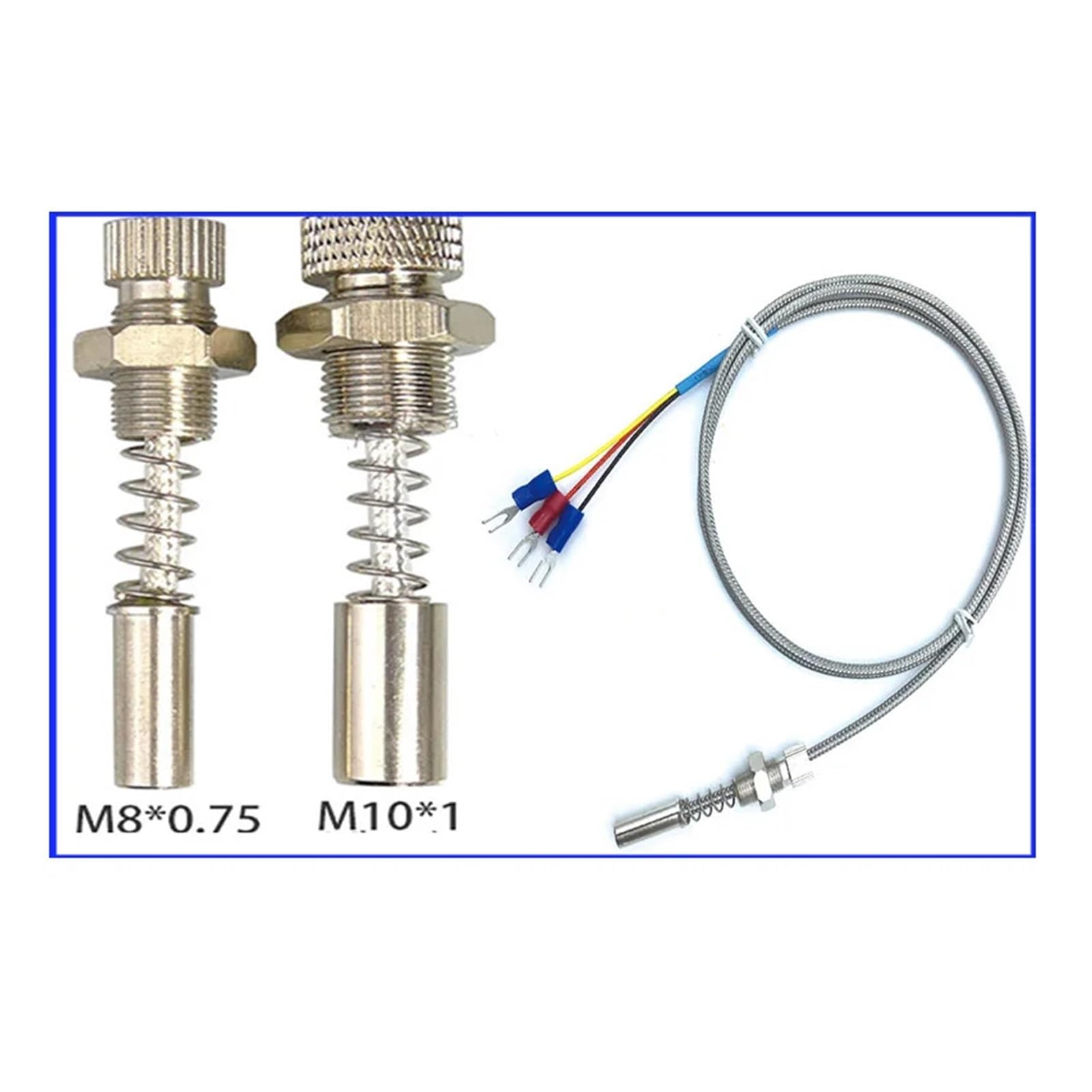 Pt100 - Resistencia térmica de cara final, resistencia a altas temperaturas, impermeable, sensor de temperatura plana de superficie fija roscada 420 °C (PT100 (M10 x 1) L6 M)