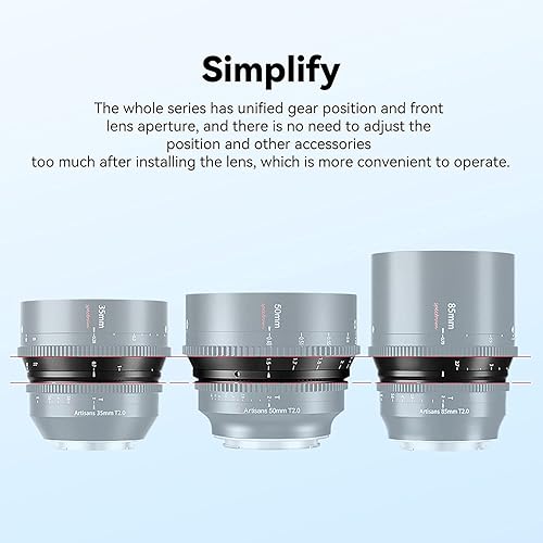 Miniatura 6 de 7artisans Lente Cine T2.0 de 1.378in de marco completo con apertura grande para montaje en L