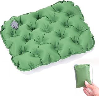 Inflatable Seat Cushion No Pump Needed for Stadium Airplane Travel | Portable Waterproof Pressure Relief Pad for Bleachers Office Camping, Outdoor Sports & Desk Chair Support Cushion