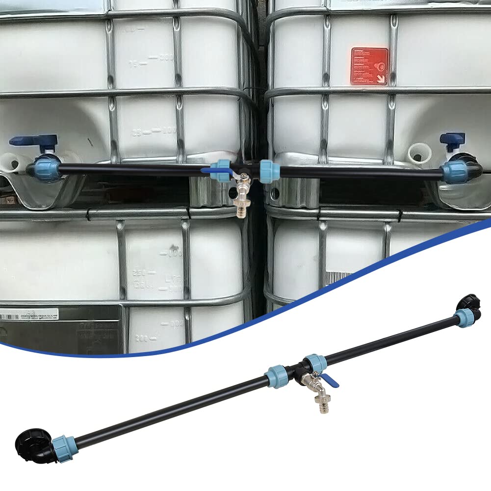 Robinet IBC 3/4" Laiton + Adaptateur S60x6 - Accessoire Réservoir Eau Jardin Tondeuse