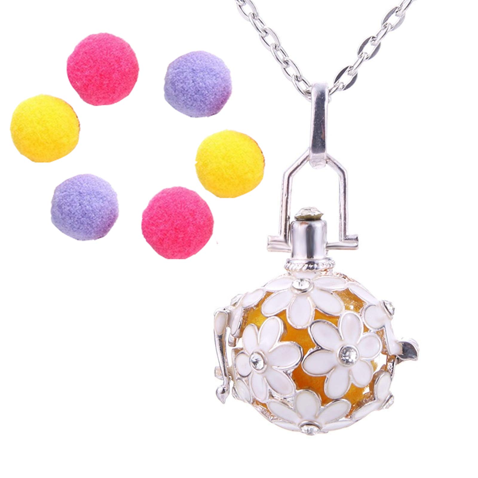 Zivom® Aromatherapy Essential Oil Perfume Diffuser Openable Hollow Cage Pendant Necklace Chain For Women Girls