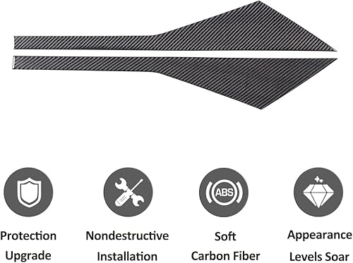 Miniatura 7 de 2 piezas de calcomanías de panel de pilar A de fibra de carbono suave para Chevrolet Corvette C6 2005-2013 Accesorios de moldeo de pilar A (negro)