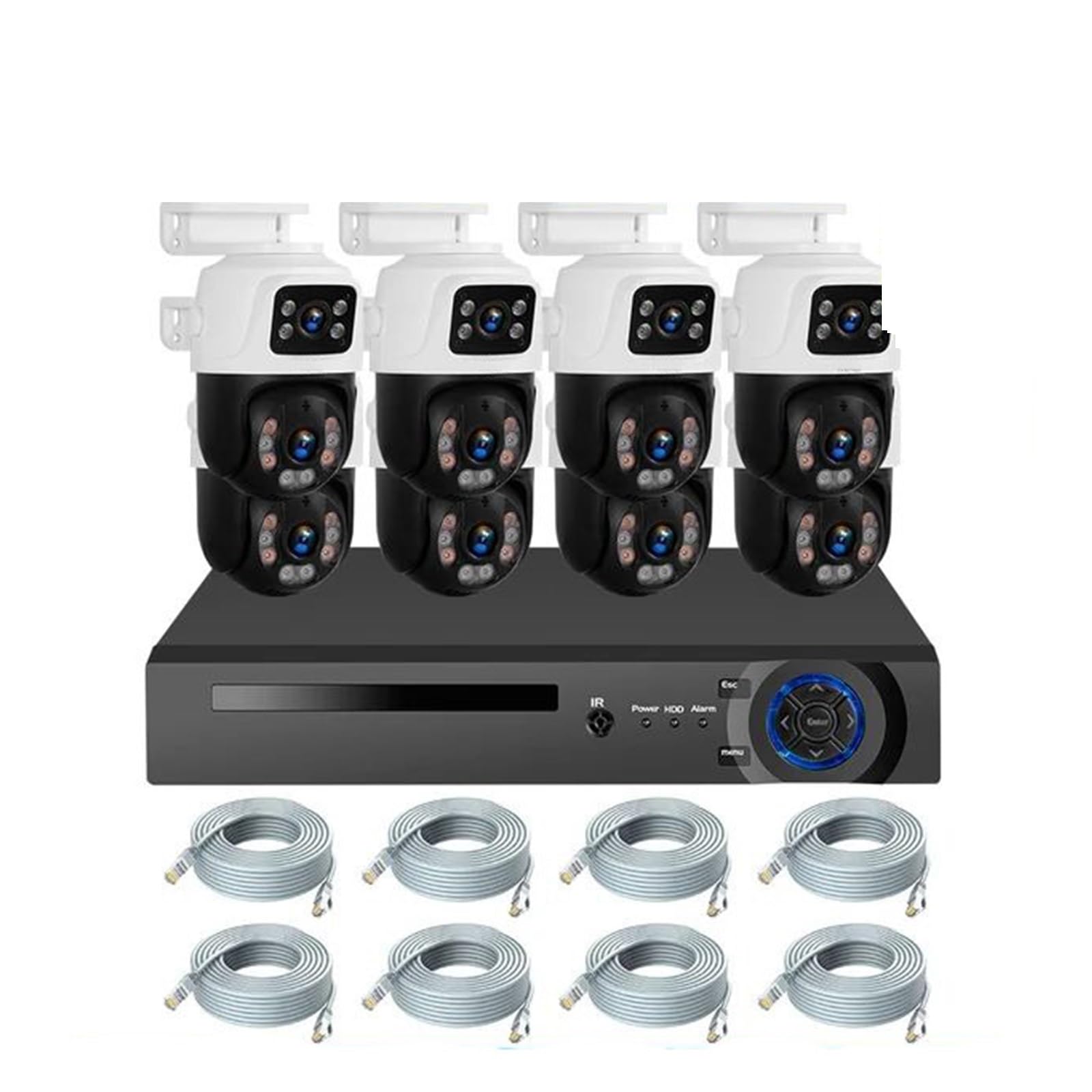 Kit de caméra de vidéosurveillance PTZ à double objectif POE 8CH 6MP