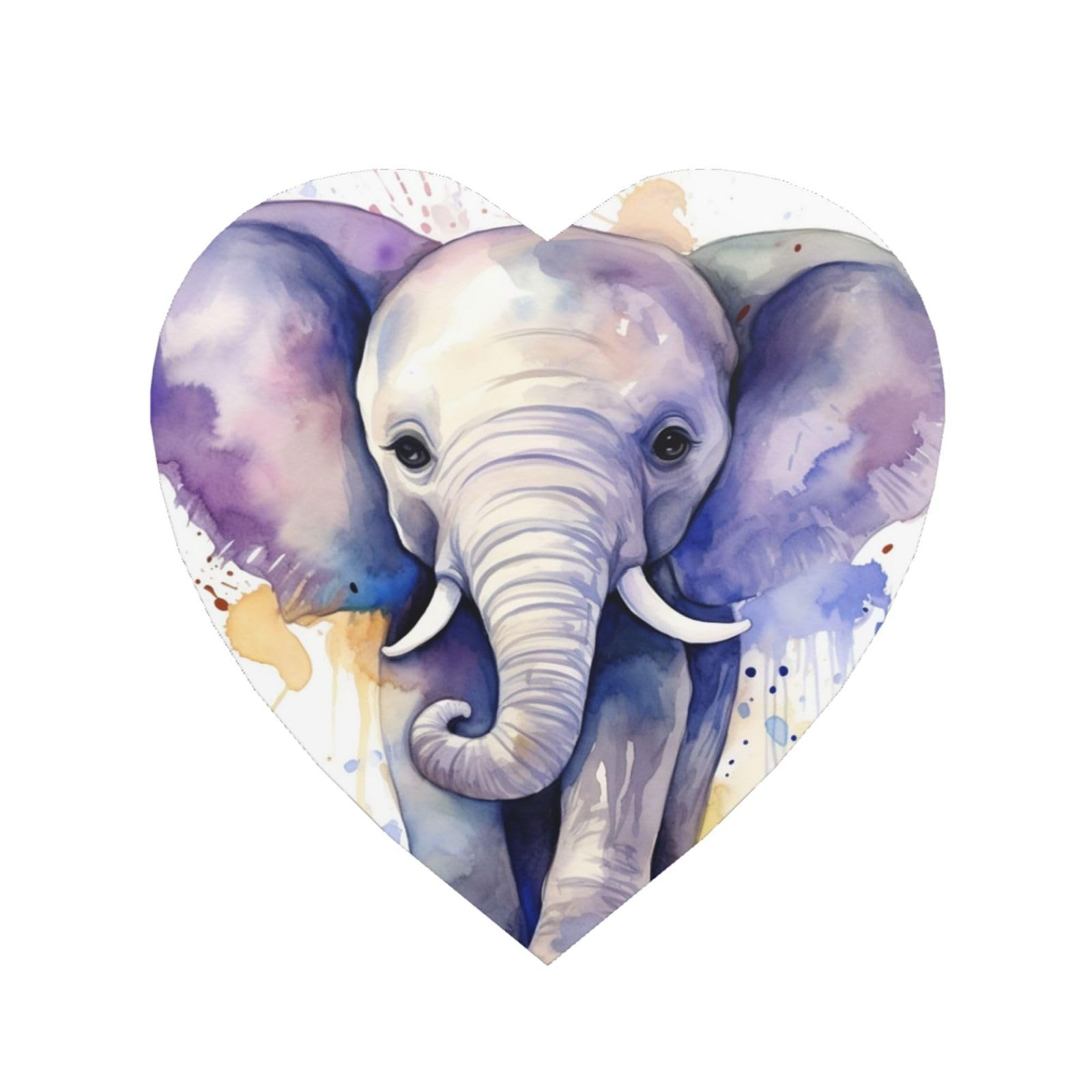 Fodpand Heart Shape Cute Elephant Watercolor Fridge Magnets, Strong Small Refrigerator Magnets Decorative Magnets For Kitchen Fridge Office Locker - One Size Funny Magnetic Stickers Birthday Gifts