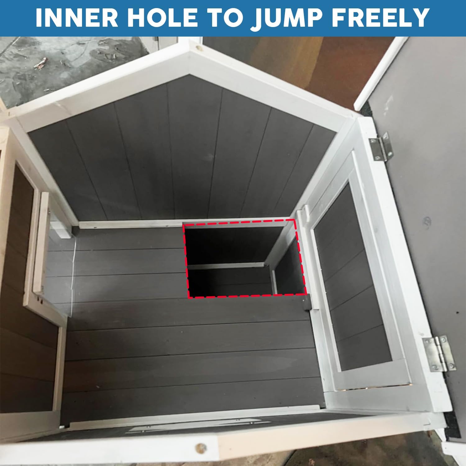 2 Story Cat House for Outdoor Cats with Waterproof Openable Roof, Removable Floors