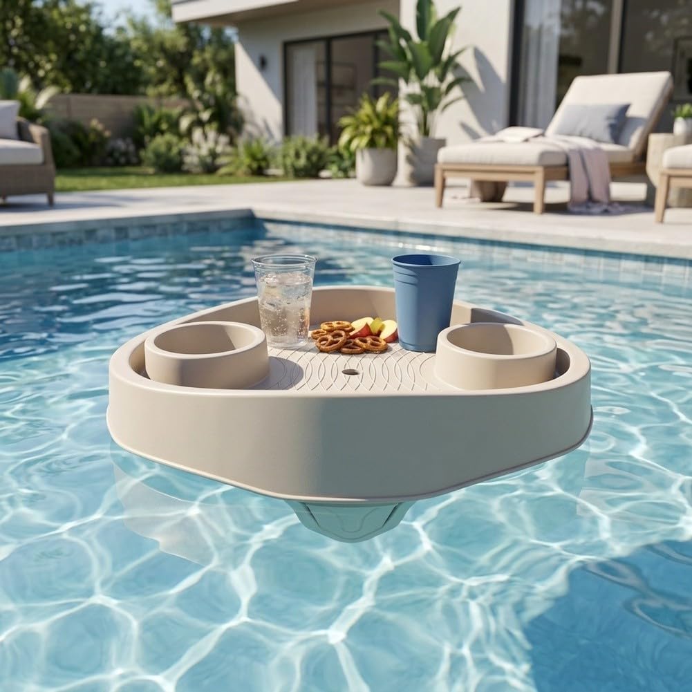 Bandeja para beige para Spa con 2 Portavasos Plástico Bandeja