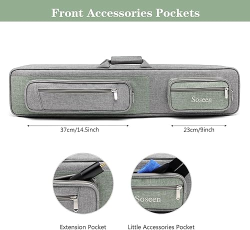 Miniatura 3 de Funda rígida para taco de piscina de 2 x 33 x 54 x 4 con correas para el hombro y asa para tacos de piscina y accesorios