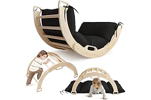 Arch Rocker Arch with Cushion - Wooden Climber Montessori Climbing Arch for Kids