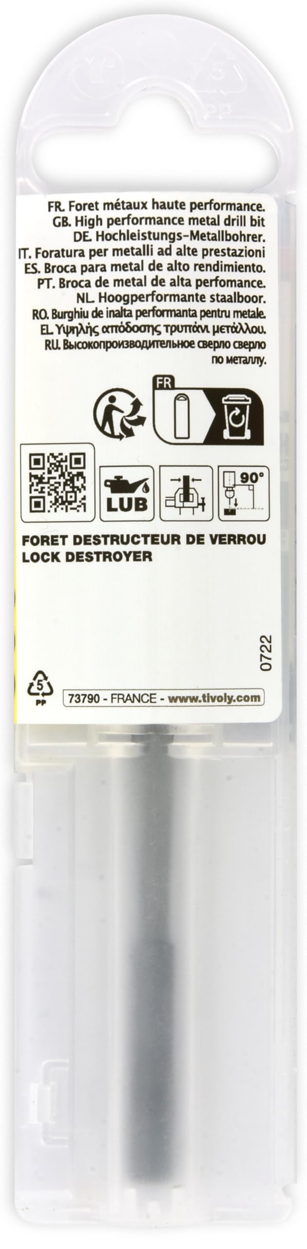 Punta TIVOLY metallo carburo monoblocco distruggendo serrature Ø 6 mm L 67 mm - 82400110001