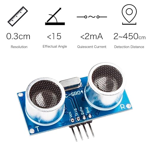 Miniatura 3 de Módulo de sensor ultrasónico HC-SR04 de 8 piezas con soporte de montaje Sensor de distancia compatible con Arduino Kit, para Mega2560, Robot,