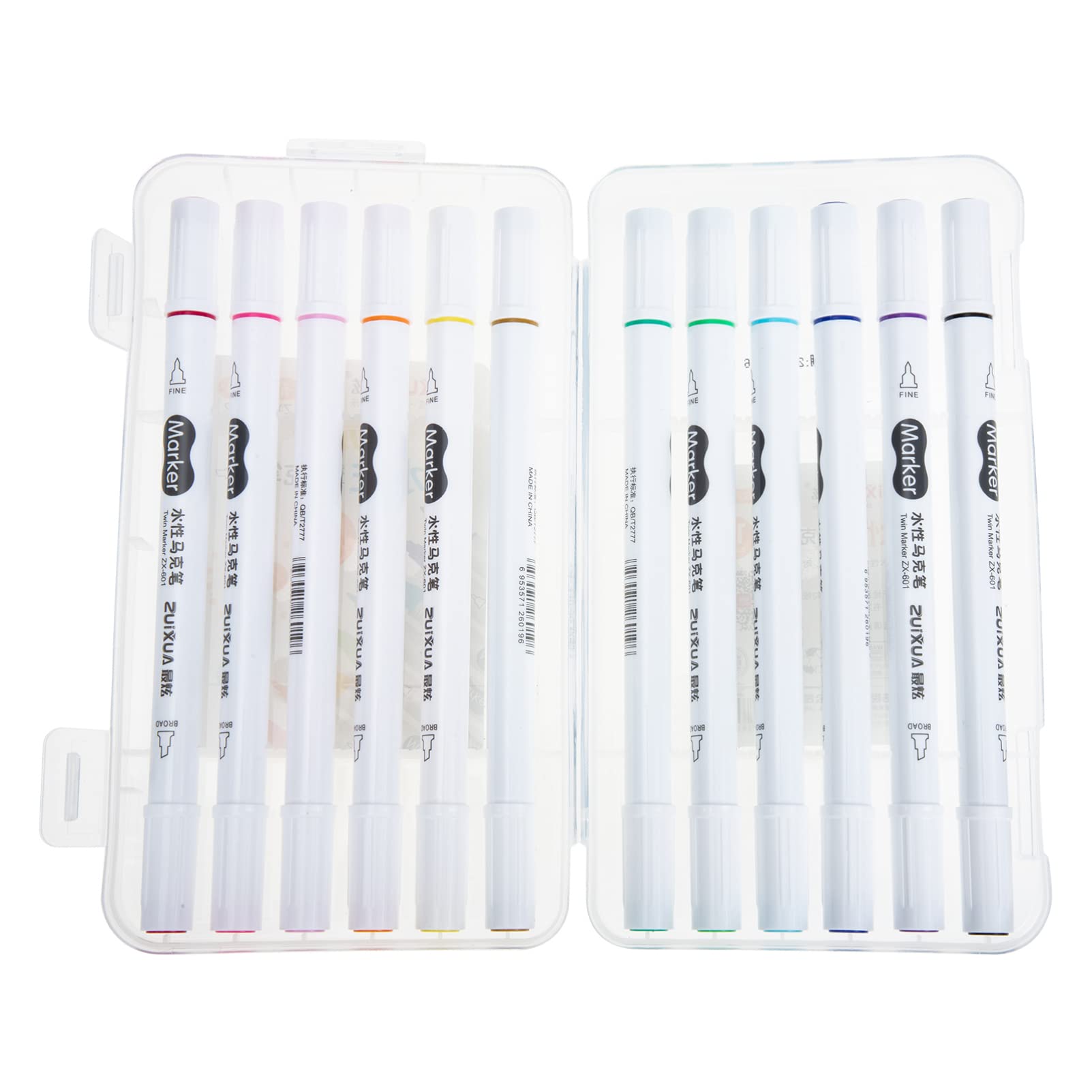 HEALLILY 1 Set Paint Pens 24 Colors Double- end Paint Markers for Stone Rock Craft DIY Wood Slices Easter Egg Ceramic Pumpkin Decorating Kit Art Painting Style 1-image-21