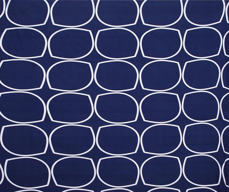 Image of Avinya 250 TC Premium 7D Printed Cotton Feel Elastic Fitted Single Size Bedsheet with 1 Pillow Covers |48 inch x 72 inch| Fits up to 6-Inch Mattress |Navy gole