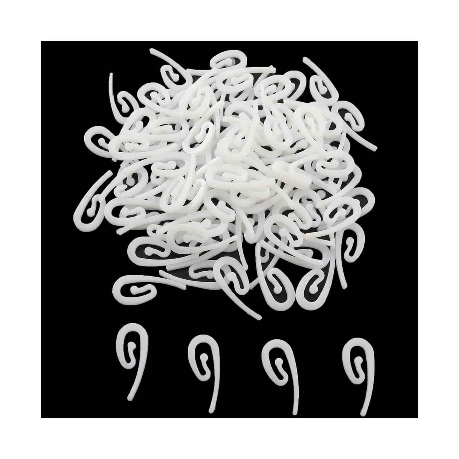 Plastic Curtain Hooks 400pcs White Plastic Curtain Hooks - Durable Window Hanger Holders for Poles and Tracks
