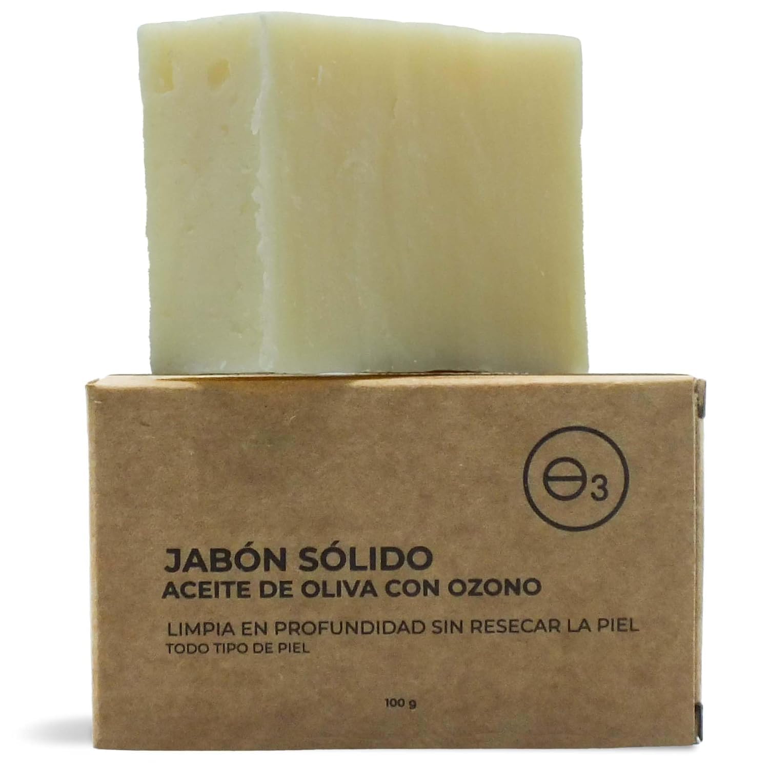 OZONO D'OR - 100% Natural Organic Hand and Body Soap with Exfoliating Ozone, Acti Acne, Antibacterial and Antifungal | Artisans Facial Soap for Oily Sensitive or Atopic Skin | 100g