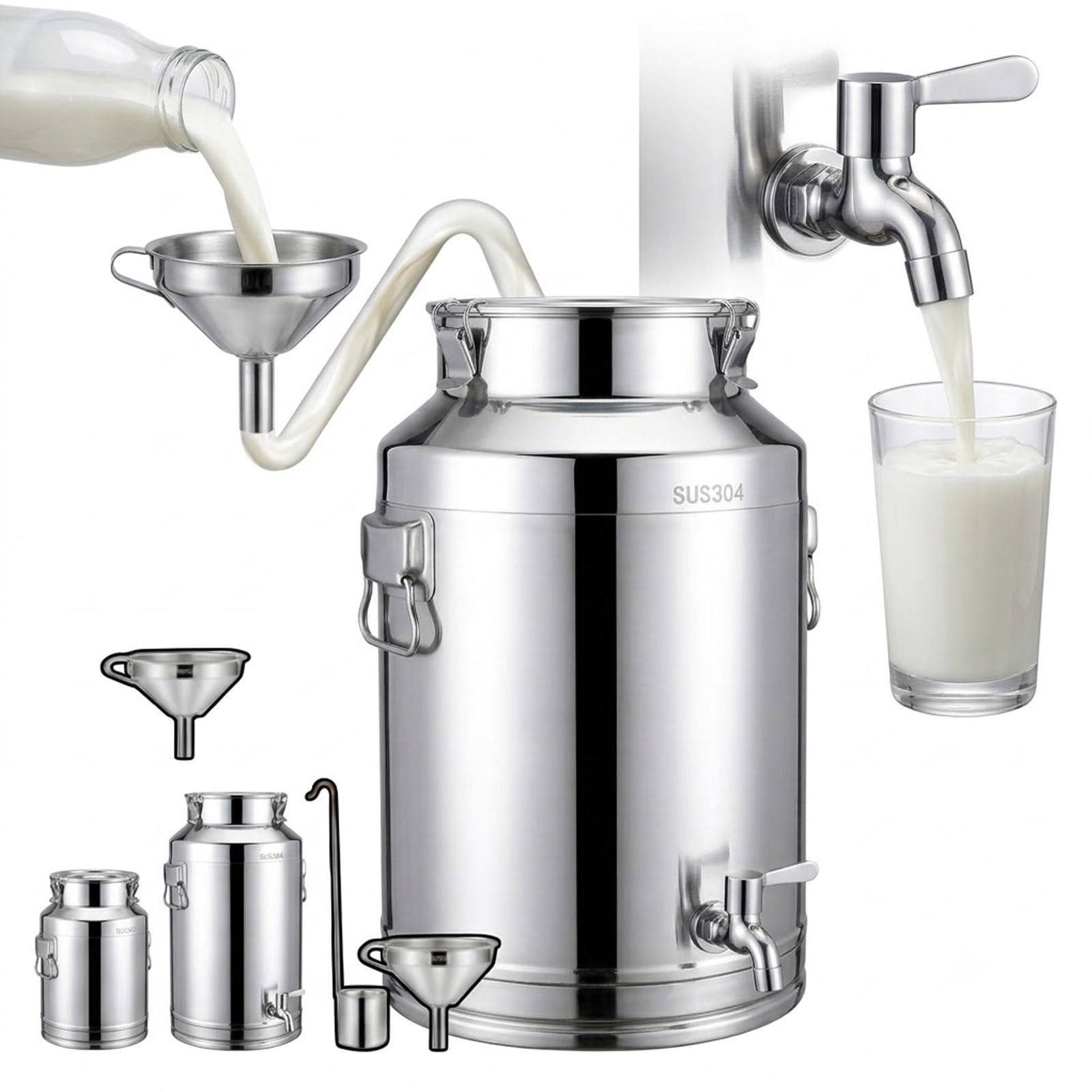Dispenser bevande con rubinetto in acciaio inox 304 per olio e latte