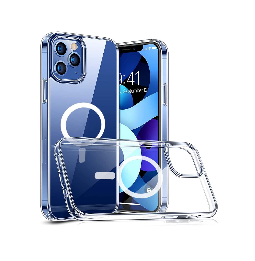 Magnetic Wireless Charging Clear Case designed for iPhone 13 Pro 6.1" Crystal Cover Compatible with Magsafe