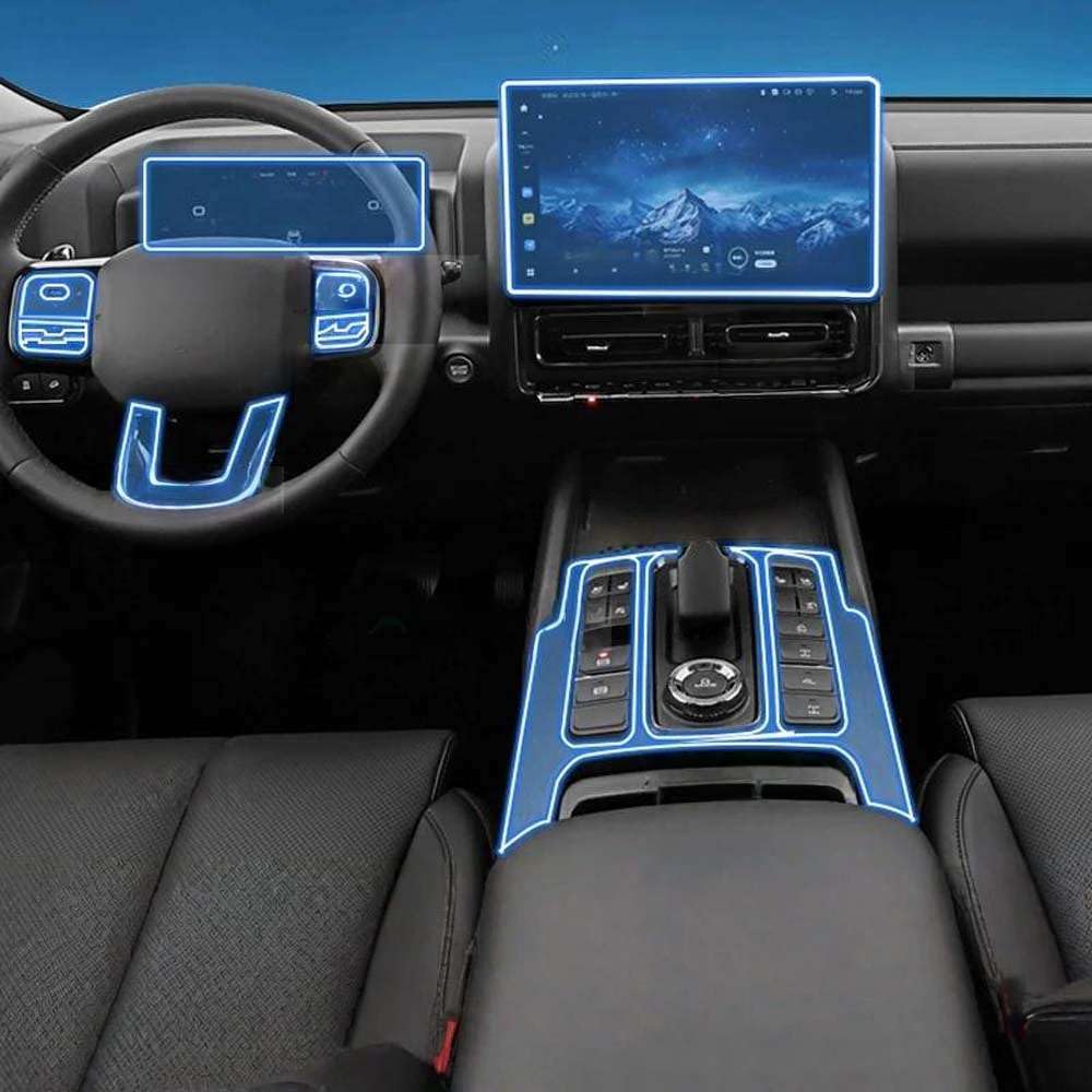 Pellicola Protettiva Trasparente per Pannelli Interni Auto, per Haval H9 2024 2025, Accessori AntiGraffio