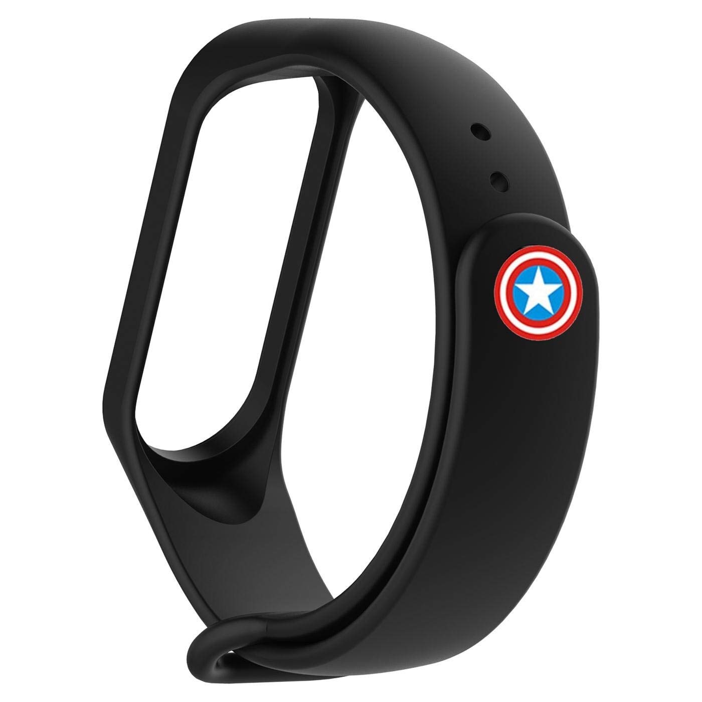Replacement Silicone Wristband for Mi Band 4/Mi Band 3 - Tracker Not Included (Captain - Black)-image-45