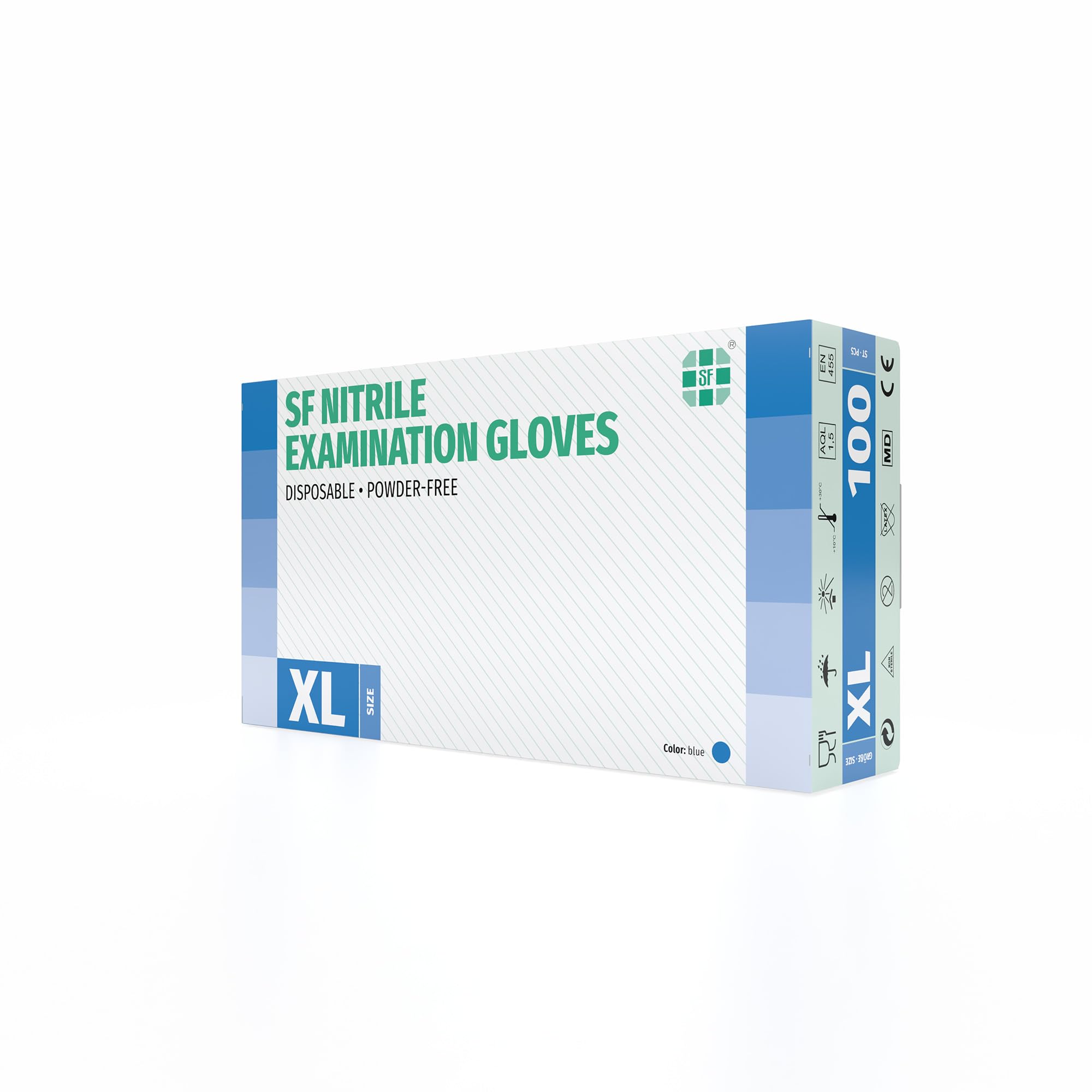 SF Guanti Nitrile XL Blu – 1000 Guanti Monouso Resistenti e Professionali (10×100), Senza Lattice e Senza Polvere