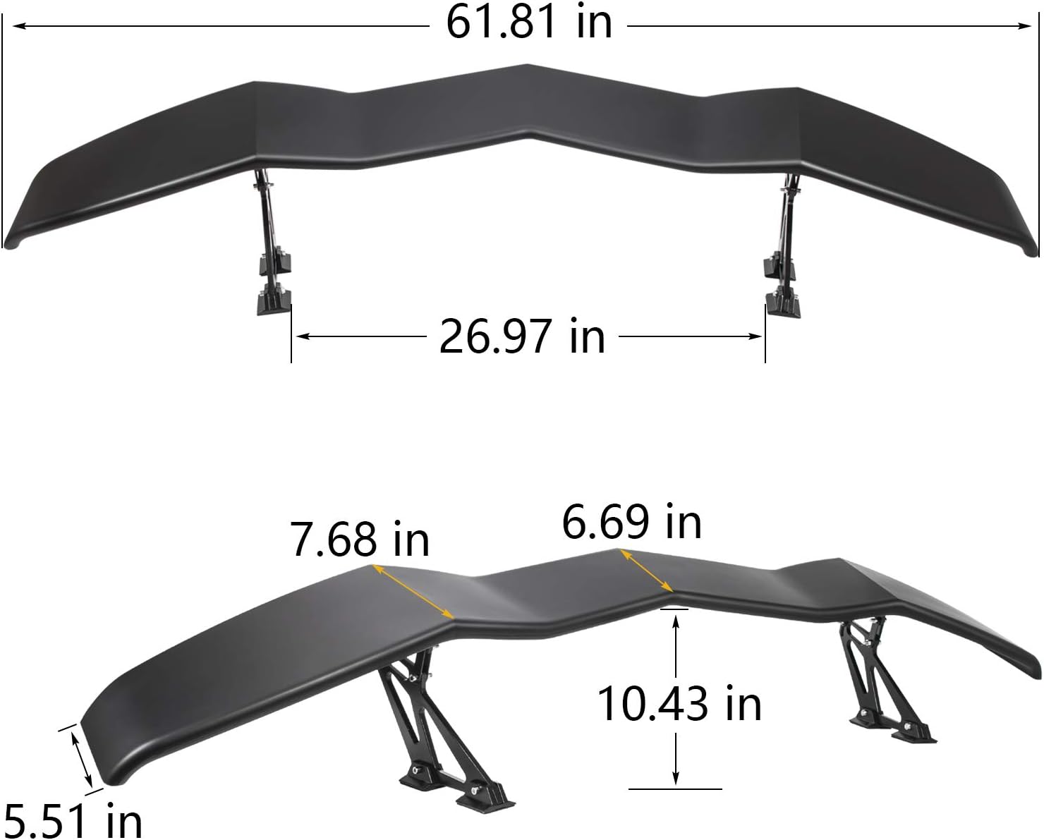 Trunk Wings Spoiler Universal For Subaru BRZ/Scion FRS/Chevy Camaro/for Ford Mustang GT Lambo Style Rear Spoiler Wing Tail Lid Matte Black