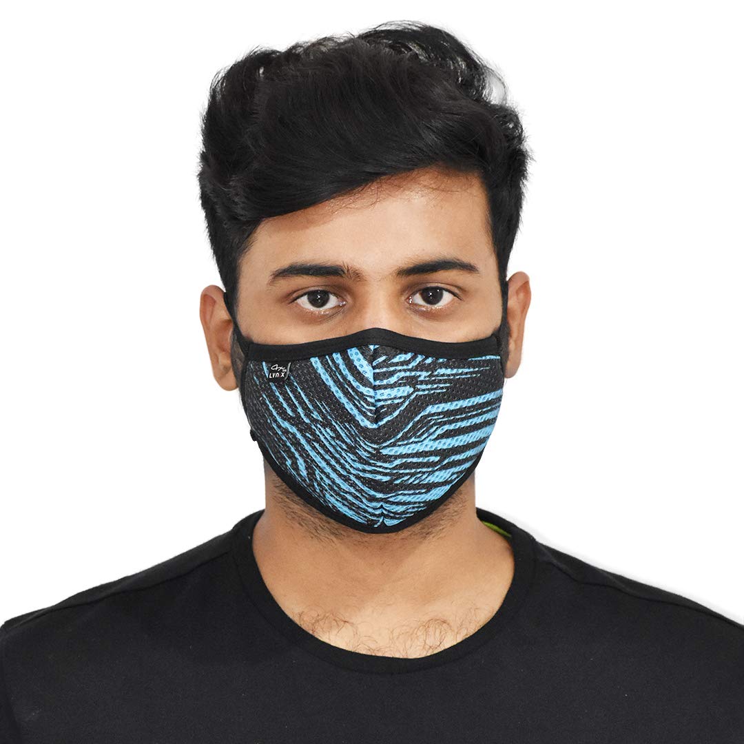 Printed Mesh mask | Reusable protection mask | unisex |5 Layer with melt blown filtration | (SPARTAN BLUE EAR LOOP)