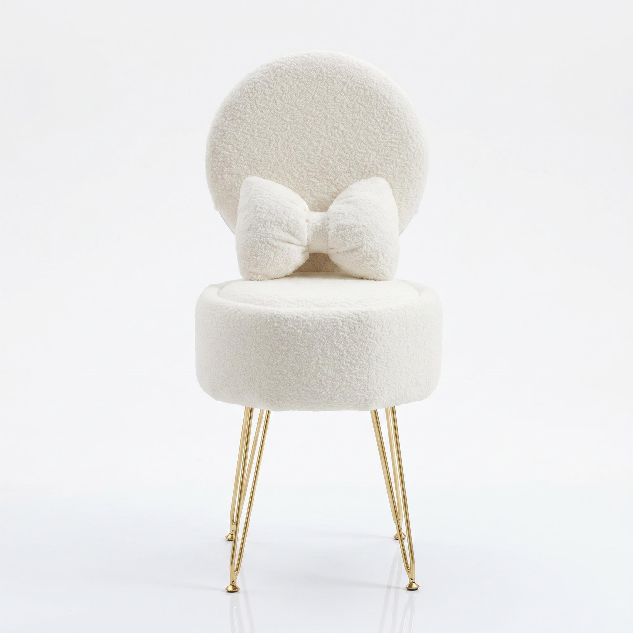 AffinityFurn Office Chair with Pillow, Sherpa Fleece Vanity Desk Chair