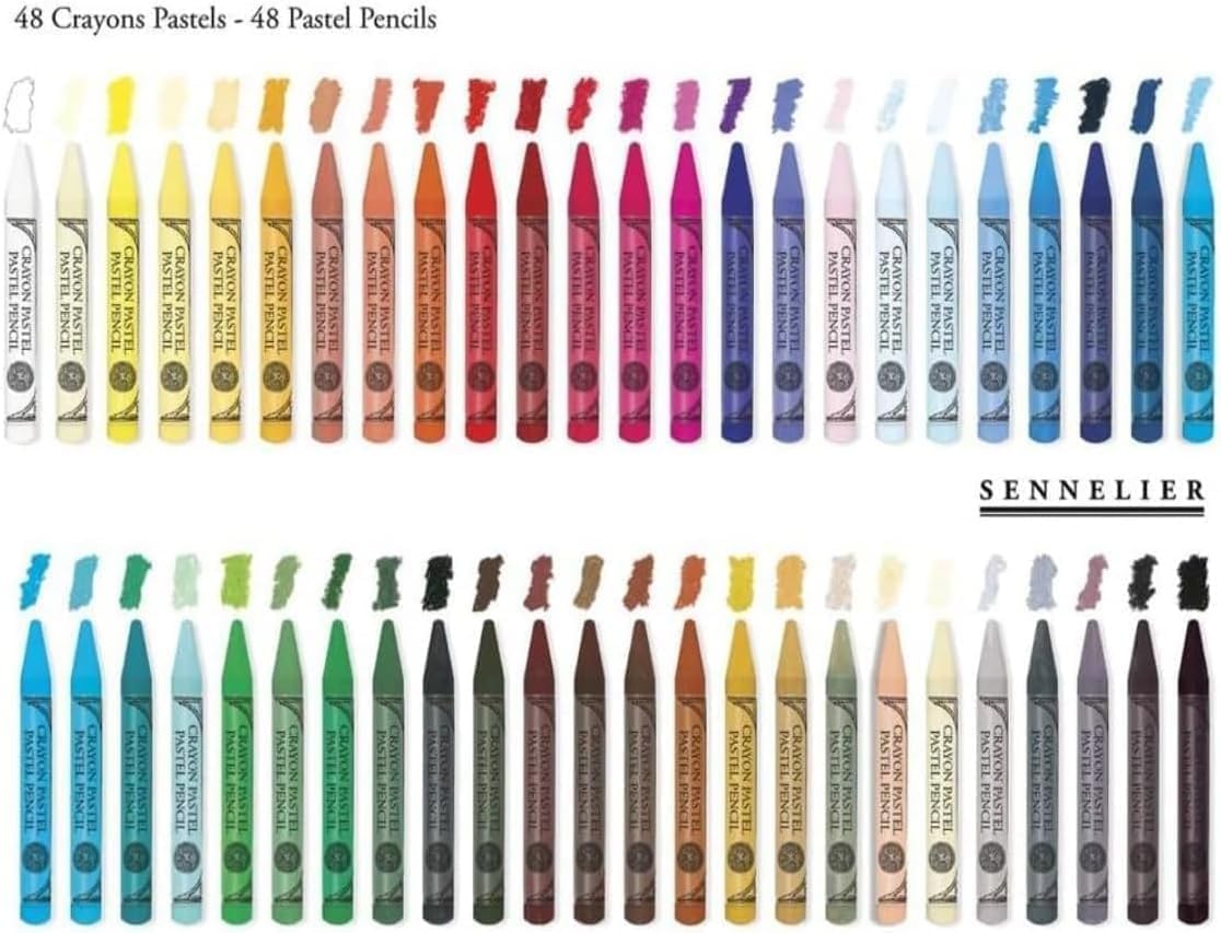 Sennelier 48 pół suchych pastelowych ołówków Extra Thin i 2 karty