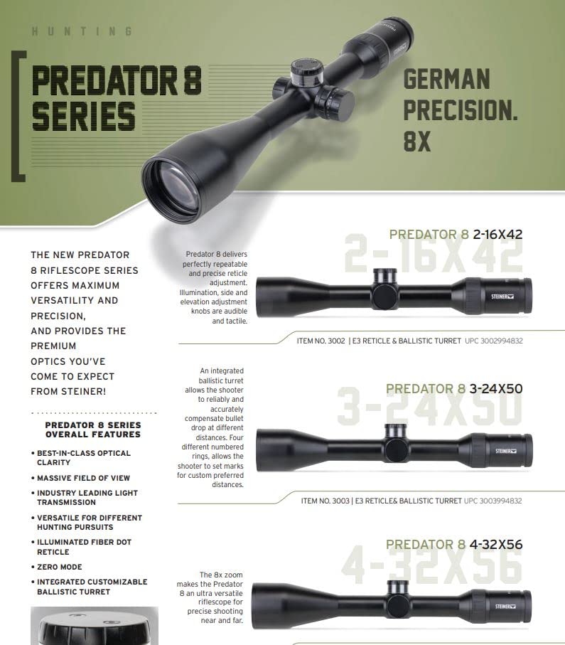 Image of Steiner Optics Predator 8 Series Hunting Rifle Scopes