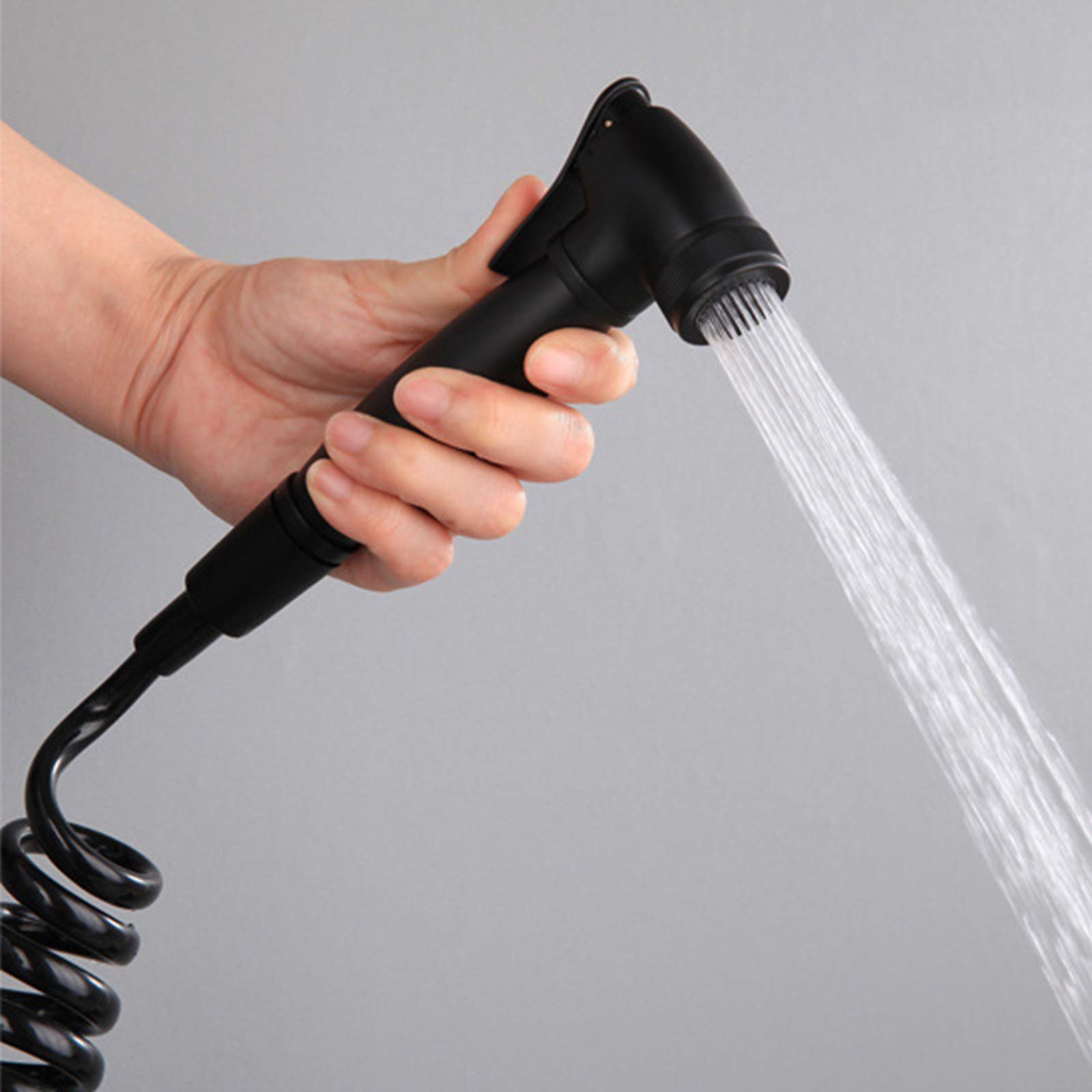 Juego de ducha de bidé portátil negro montado en la pared, kit completo de higiene para baño, temperatura ajustable del agua, fácil instalación, ideal para uso doméstico