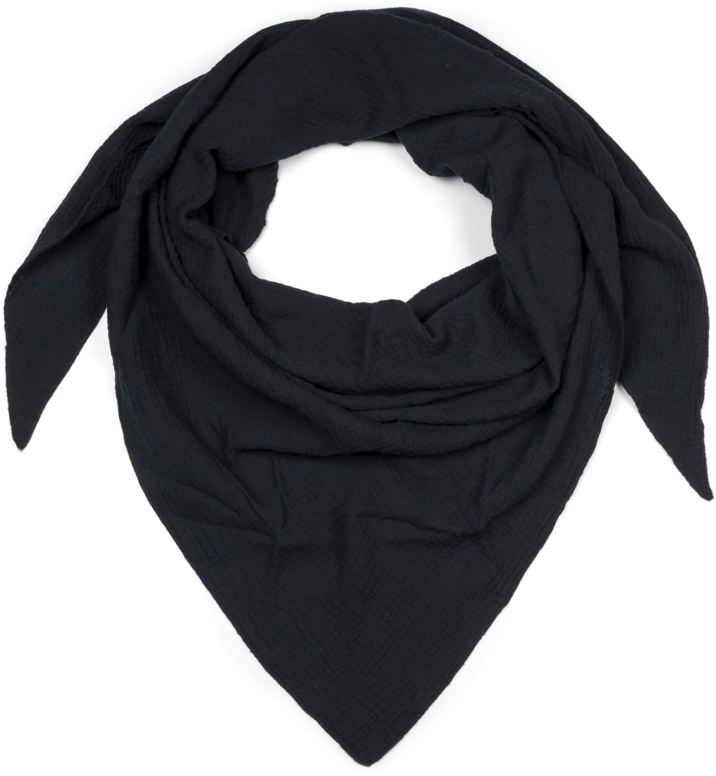 styleBREAKER Damen Musselin Dreieckstuch aus 100% Baumwolle | Weiches und leichtes Halstuch für Damen Unifarben | Stylisches Tuch für jede Jahreszeit - Made in Italy, 196 x 84 cm