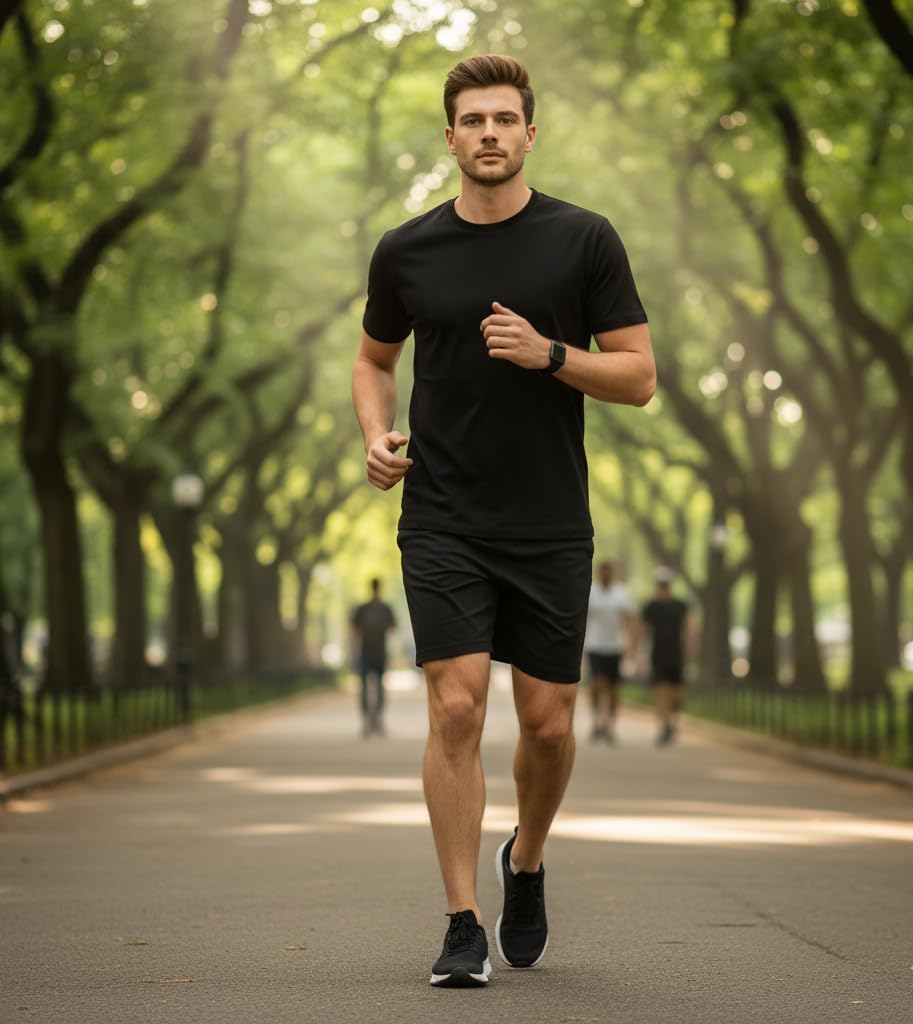 Men’s 100% Cotton T-Shirt Ultra-Soft Combed Ring-Spun Fabric,Breathable,Regular Fit for Daily Wear,Travel & Gym - Image 3