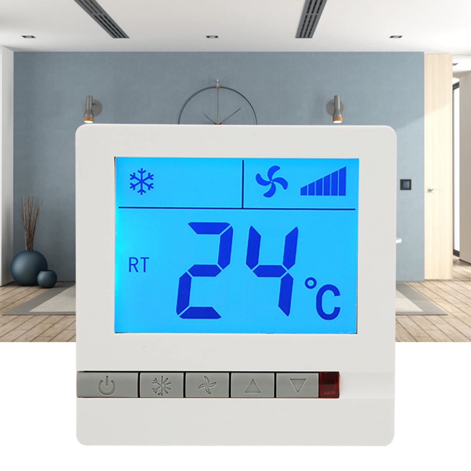 Termostato Digitale LCD Controllo Temperatura Ambiente per Riscaldamento Ventilconvettore Apparecchiature Comfort